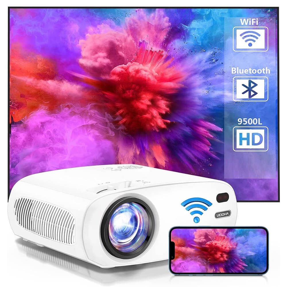 VIDOKA 1080p Projector with Wifi & Bluetooth