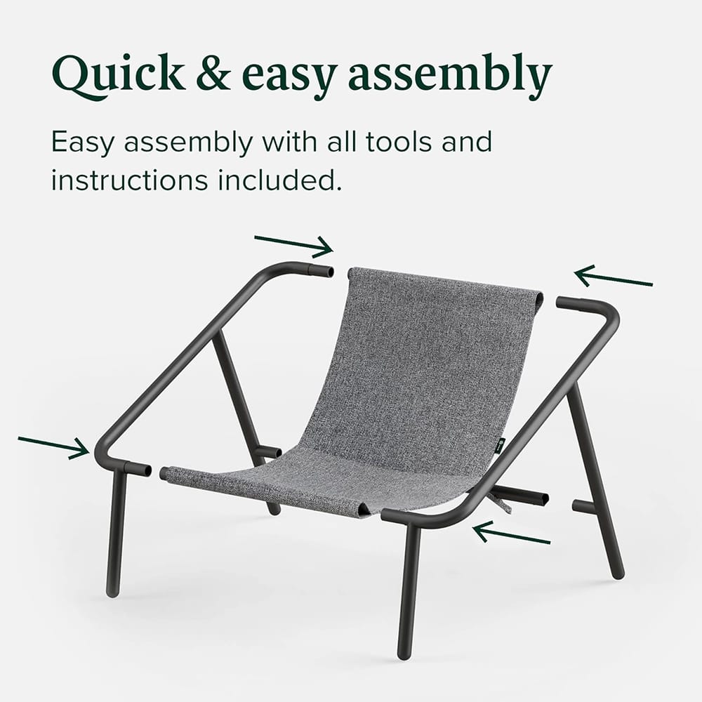 Zinus Ada Sling Chair, Black/Light Gray