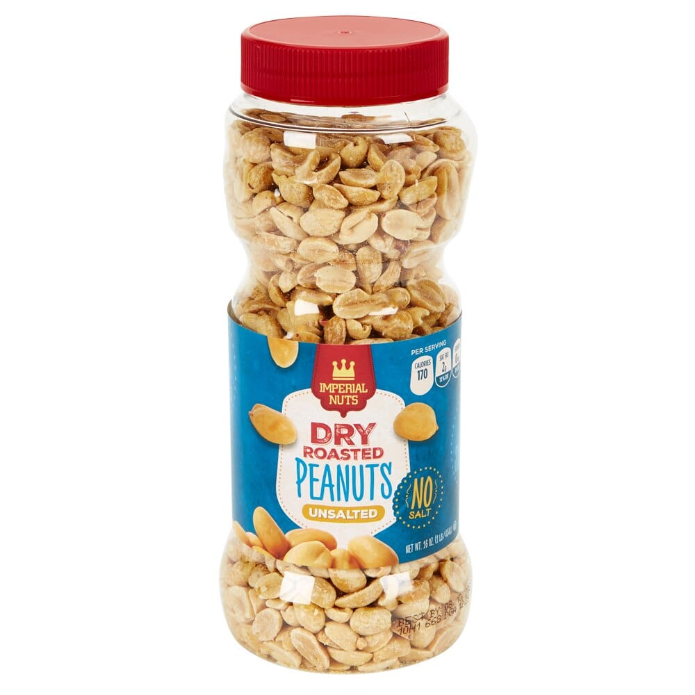 Imperial Nuts Dry Roasted Unsalted Peanuts, 16 oz