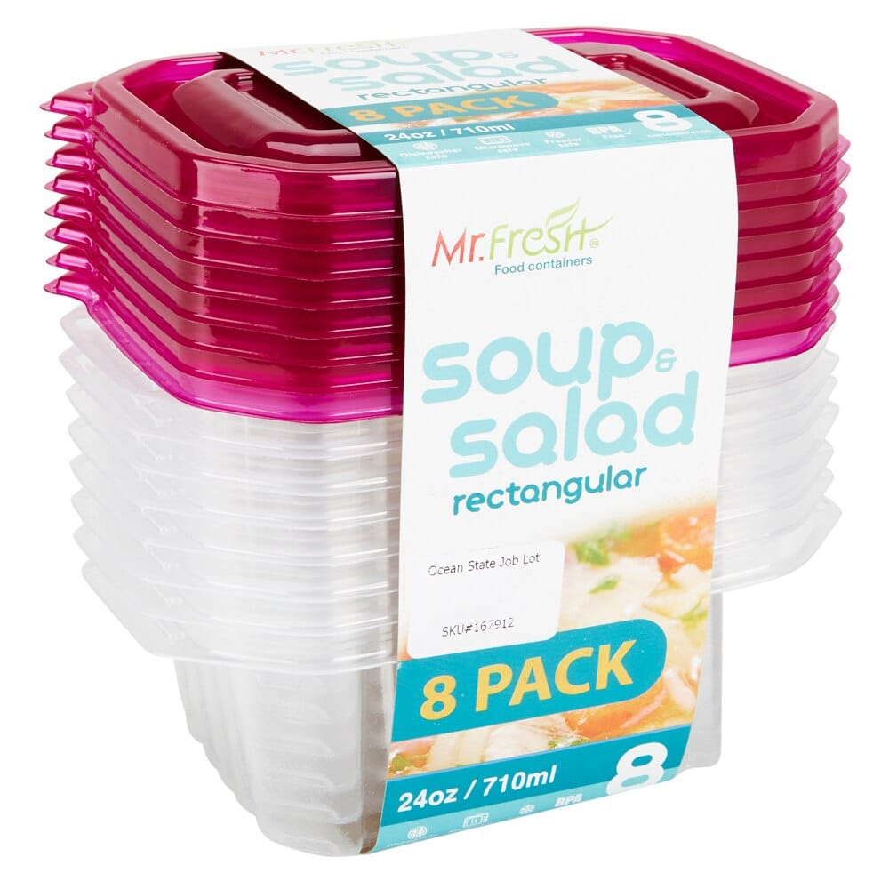 Mr. Fresh Soup and Salad Food Storage Container, 8 Count