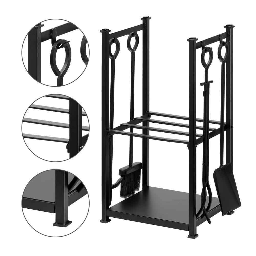 Amagabeli Fireplace Log Rack with Tool Set