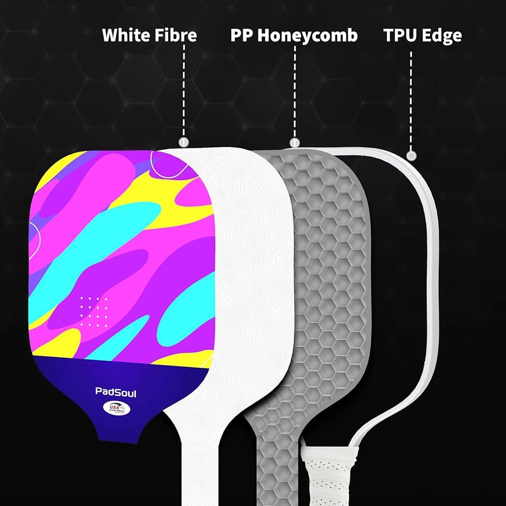 PadSoul Carbon Fiber Pickleball Paddle Set, Multi-Color
