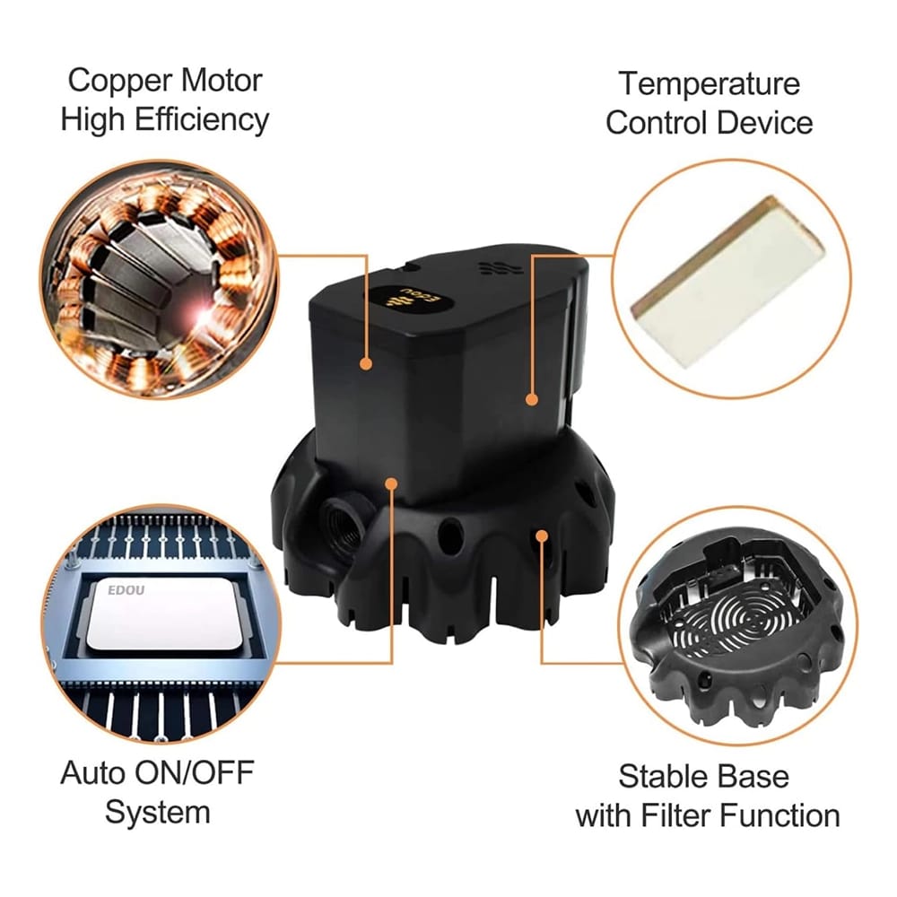 Edou Automatic Submersible Pool Cover Pump, Black