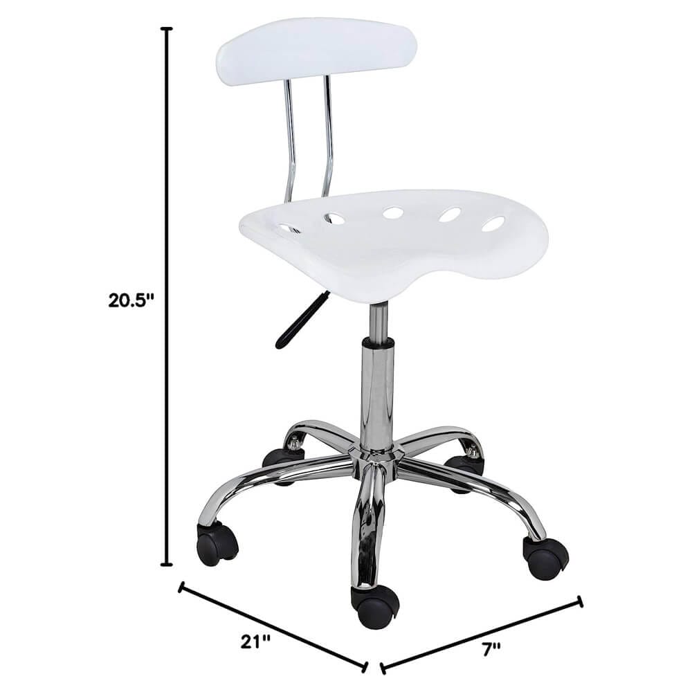 OneSpace Task Chair with Tractor Seat & Back, White