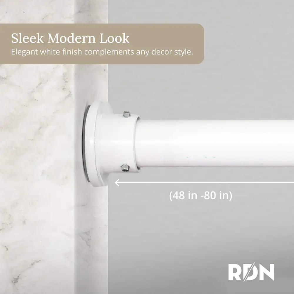 Room/Dividers/Now Tension Curtain Rod, 48"-80", White