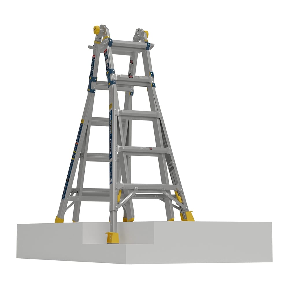 Werner 22' Reach Aluminum 5-in-1 Multi Position Pro Ladder with Built-in Leveling