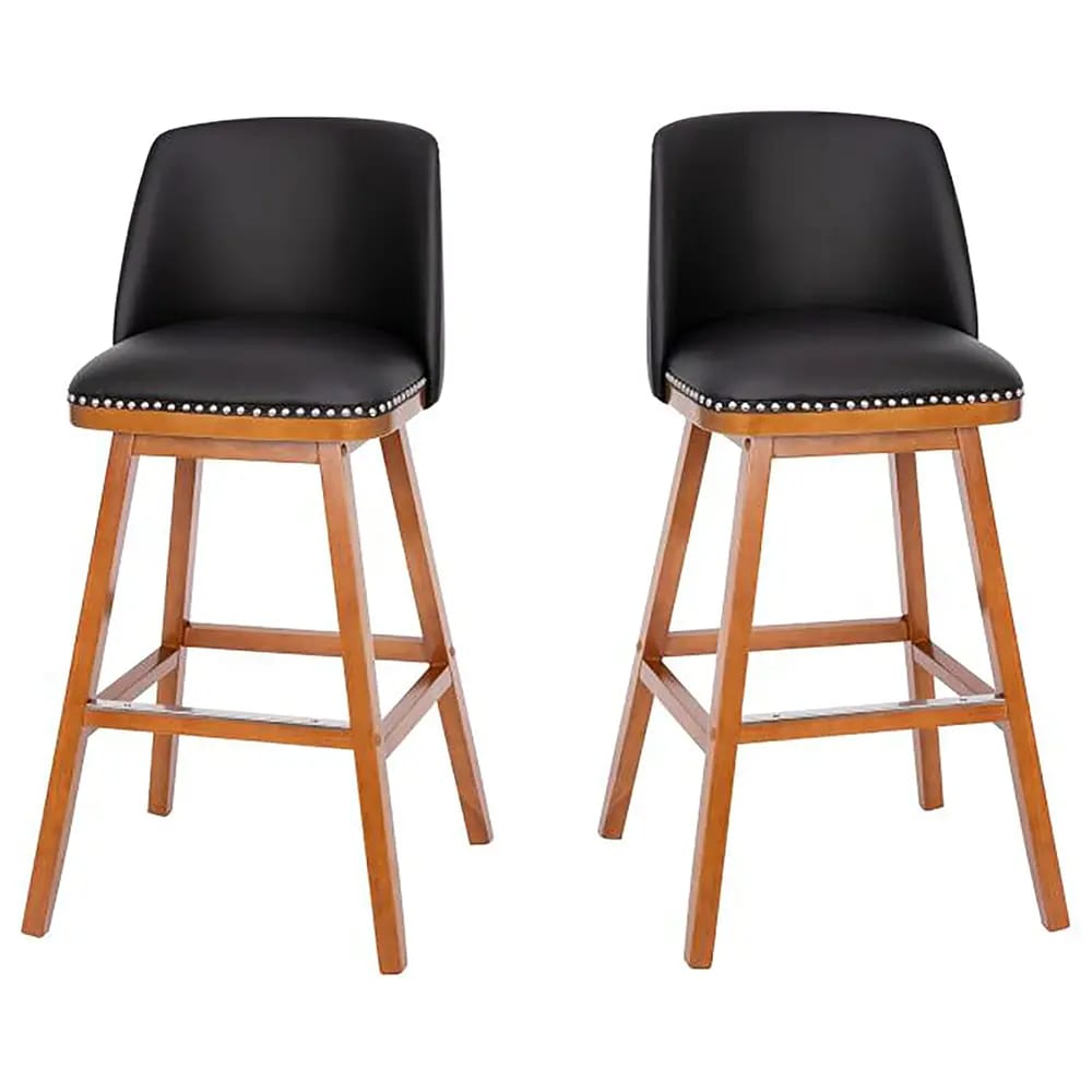 Flash Furniture 30" Julia Transitional Counter Stools, Set of 2, Charcoal/Walnut