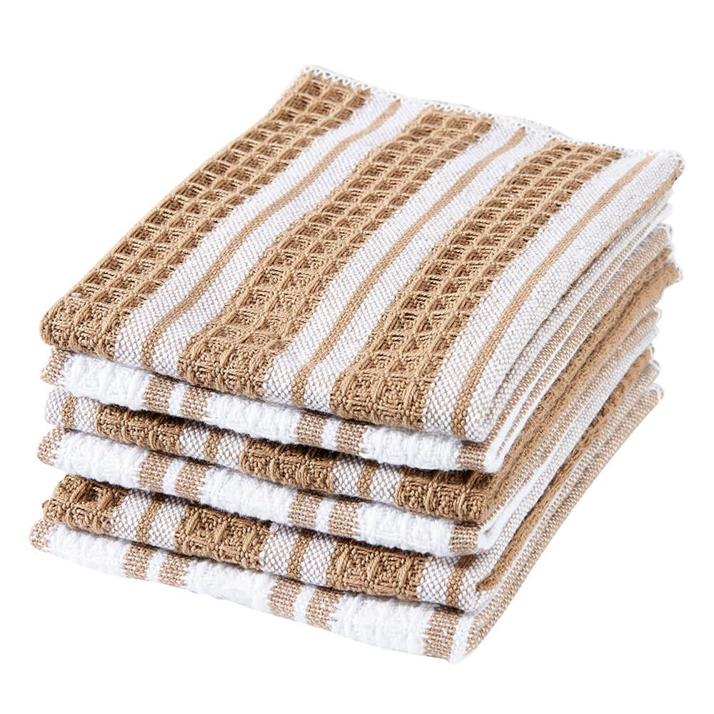 Home Concepts Striped Cotton Dish Cloths, 6 Count