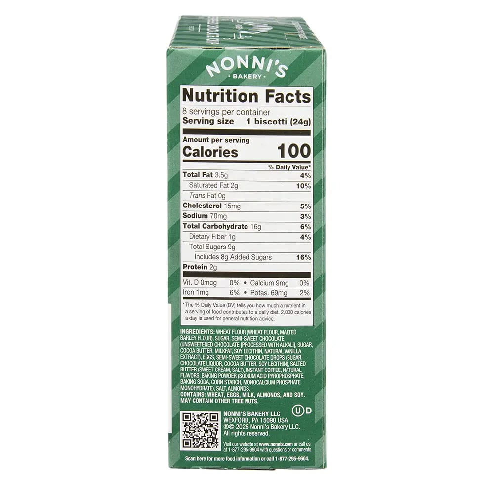 Nonni's Espresso Chocolate Chip Biscotti, 8 pk, 6.88 oz