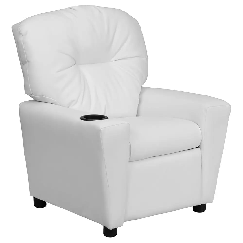 Flash Furniture Chandler Vinyl Kids Recliner, White