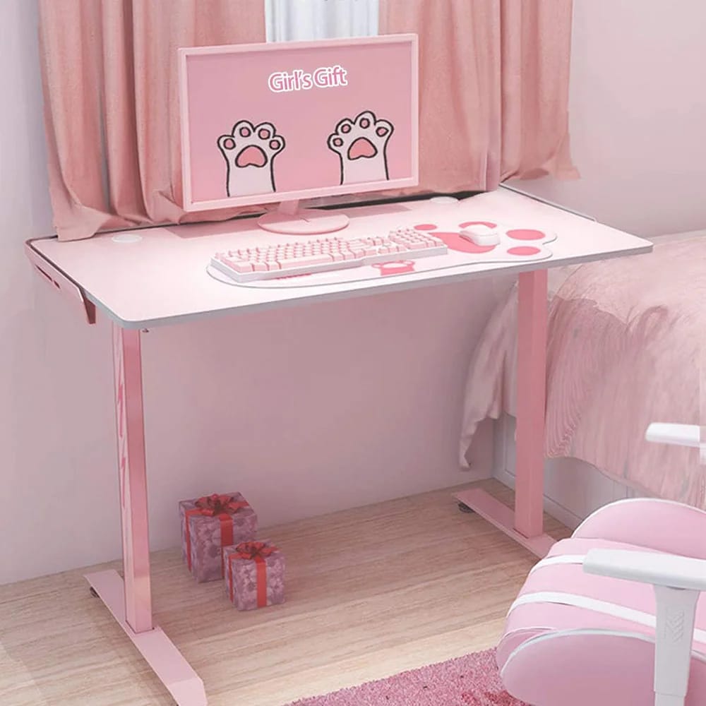 Eureka Ergonomic Gaming Desk, Pink