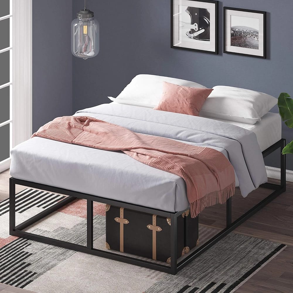 Zinus 14" Joseph Metal Platform Bed Frame, King, Black