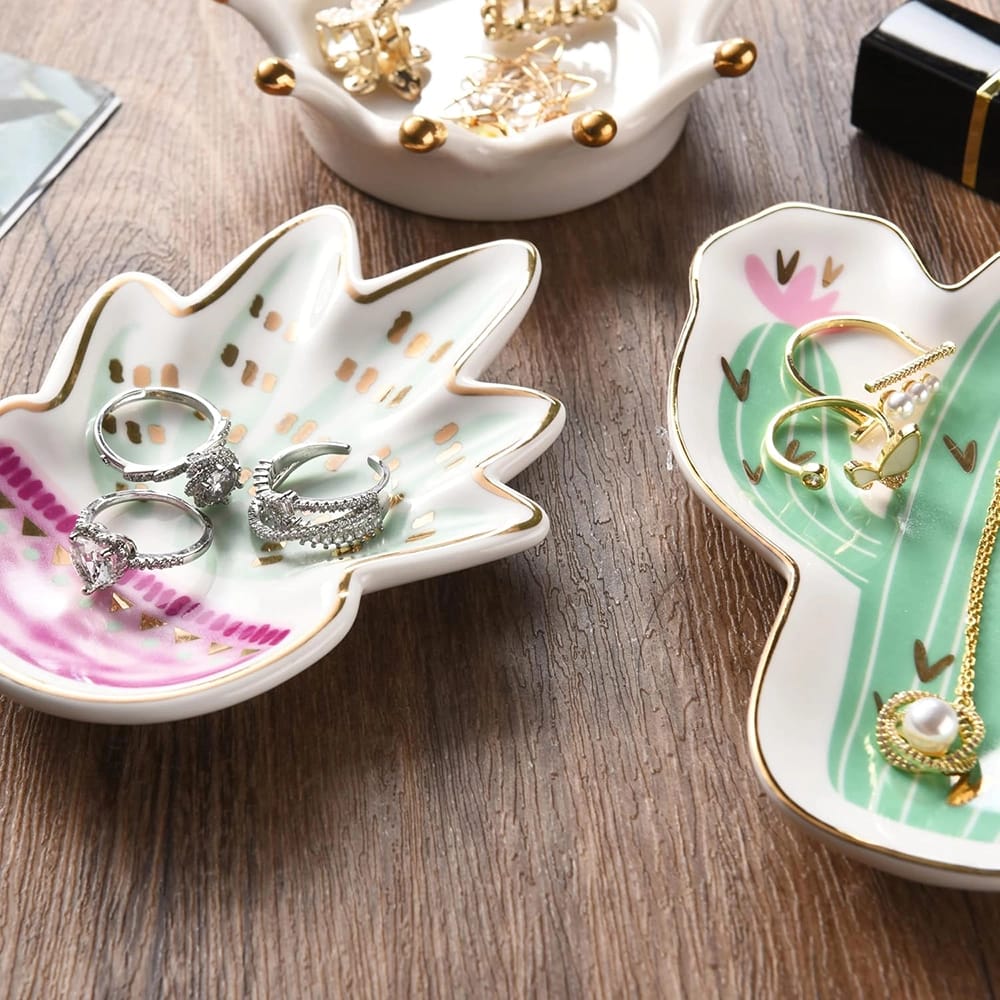 Whole Housewares Ceramic Jewelry Dishes, Set of 3