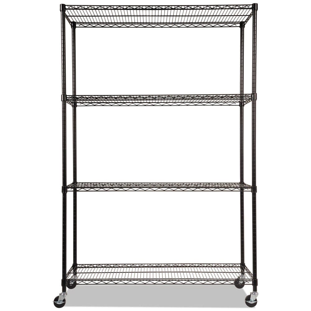 Alera 4-Shelf Wire Unit, Black, 48" x 18" x 72"