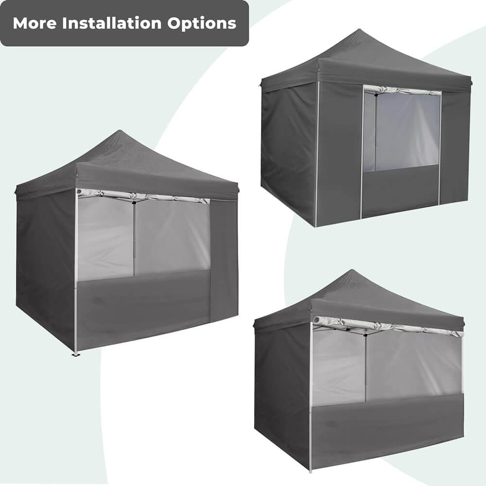 10' x 10' Pop-Up Canopy Tent with 5 Sidewalls, Gray