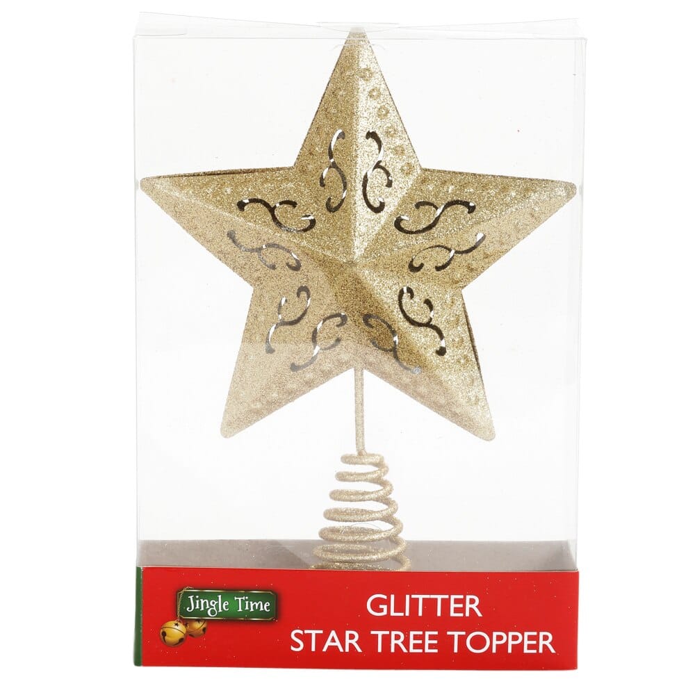 Jingle Time Glitter Star Tree Topper