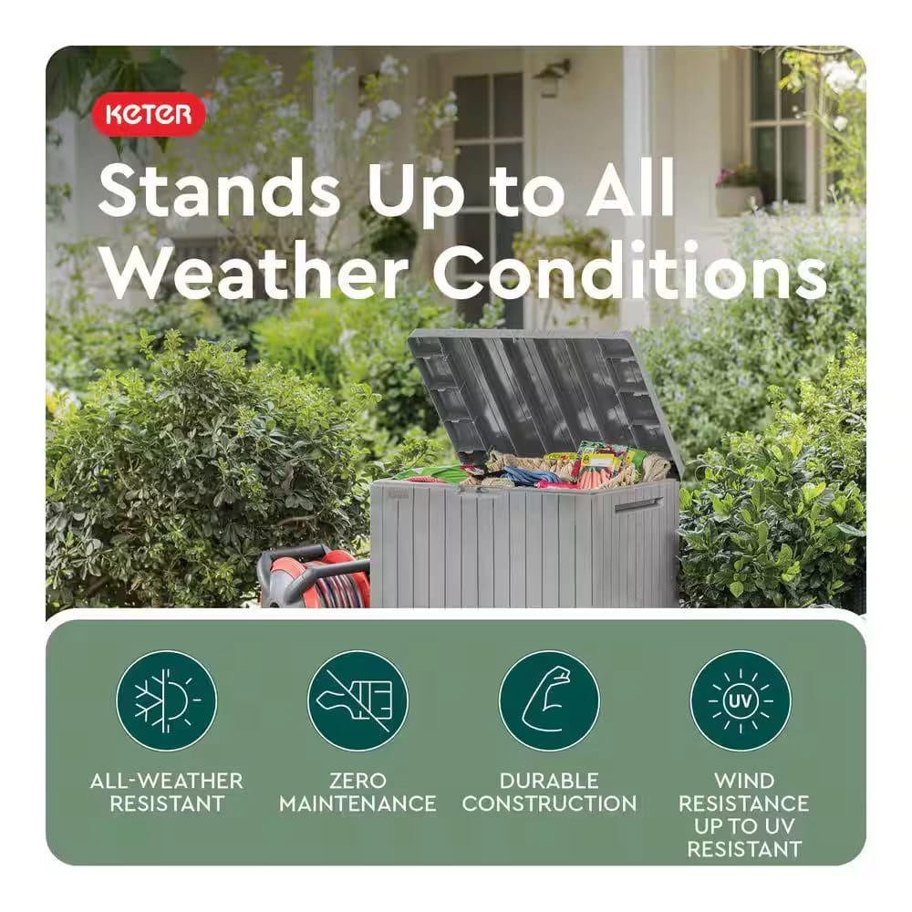 Keter Stonebrook 30 Gallon Deck Box, Gray