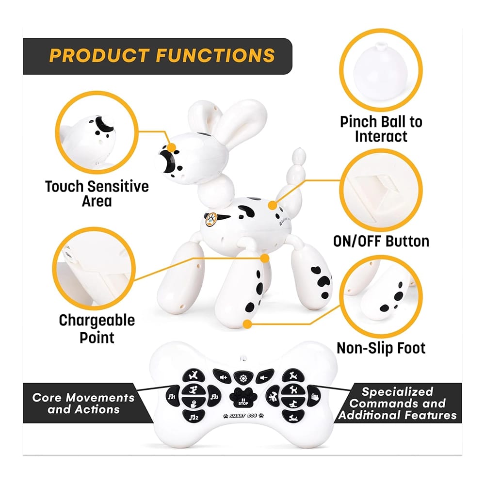 Top Race Remote Control Balloon Dog, White