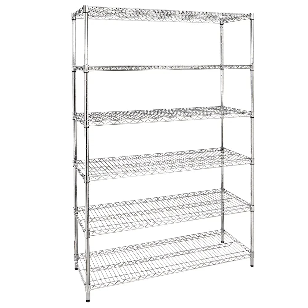 6-Tier Heavy-Duty Wire Shelving Rack, 48" x 18" x 72"