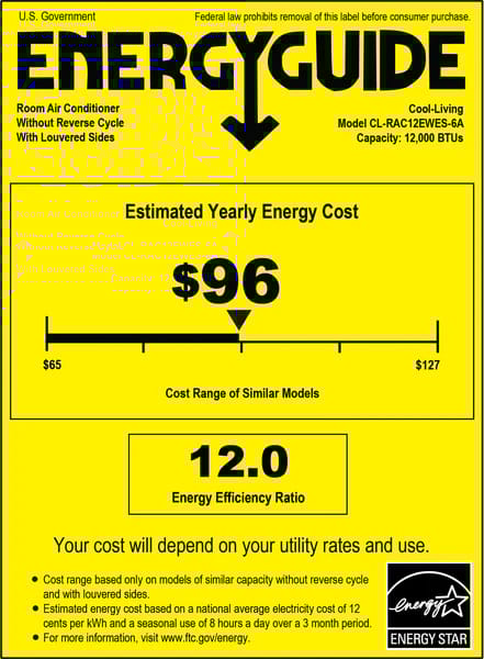 Cool-Living 12,000 BTU Window Air Conditioner, WIFI Enabled