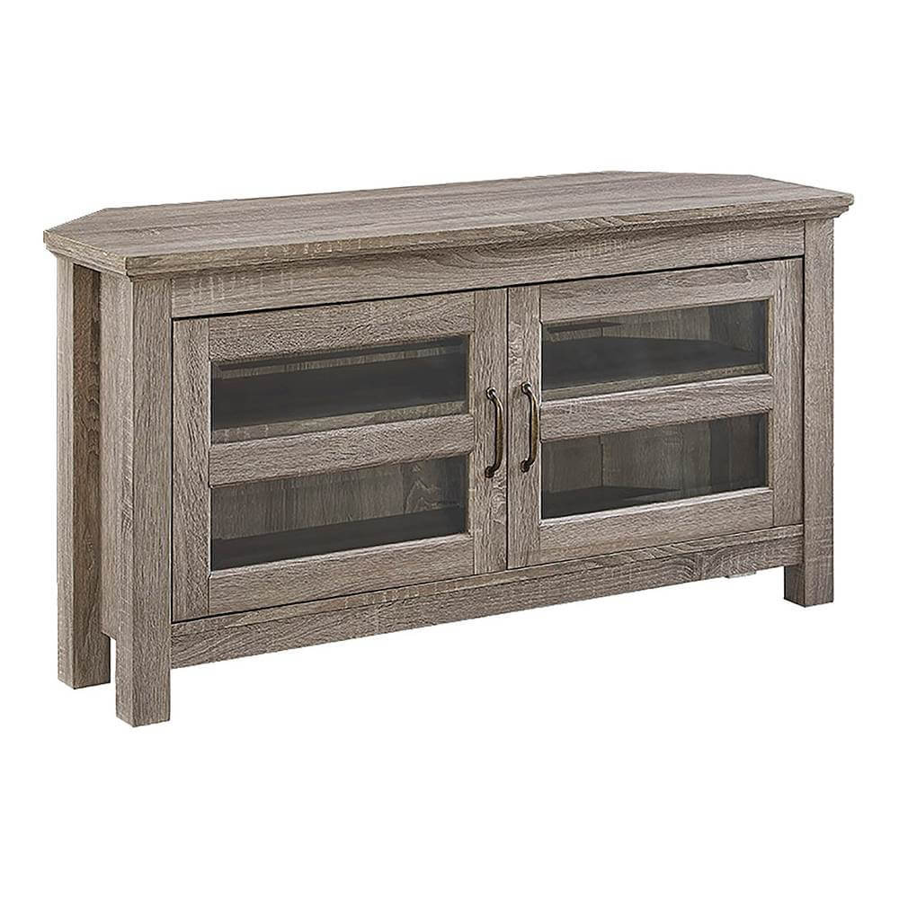 Walker Edison 48" Corner TV Stand, Driftwood