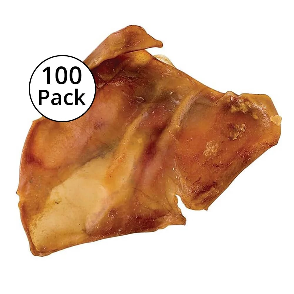 Full Size Dehydrated Pig Ears, 100 Pack