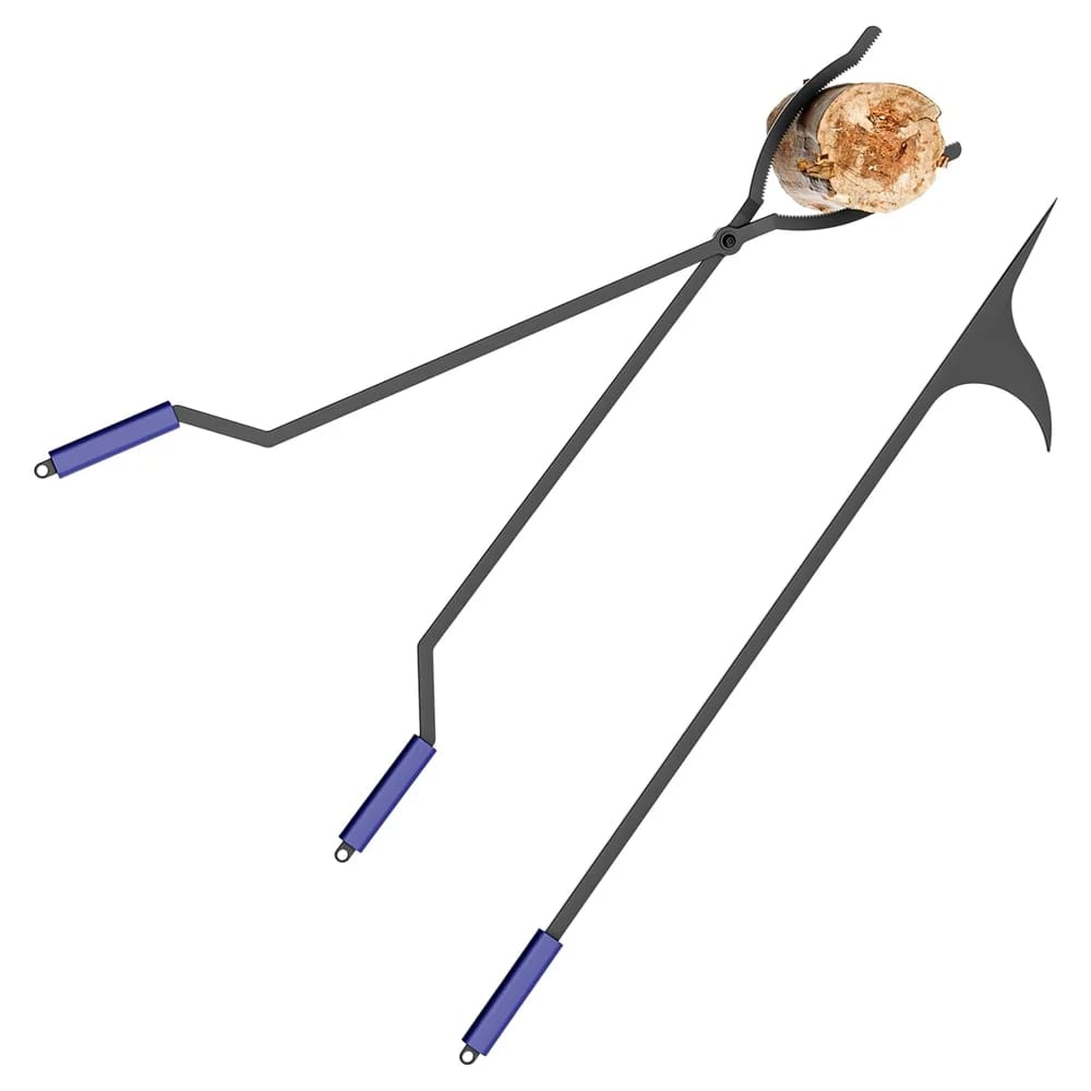 Idzo Stainless Steel Fire Tongs With Poker, 40"