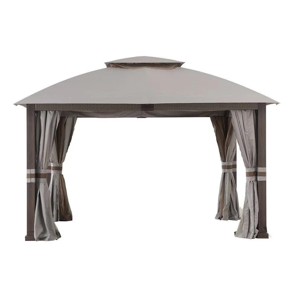 Sunjoy Fiona 2-Tier Gazebo, 11' x 13', Light Gray