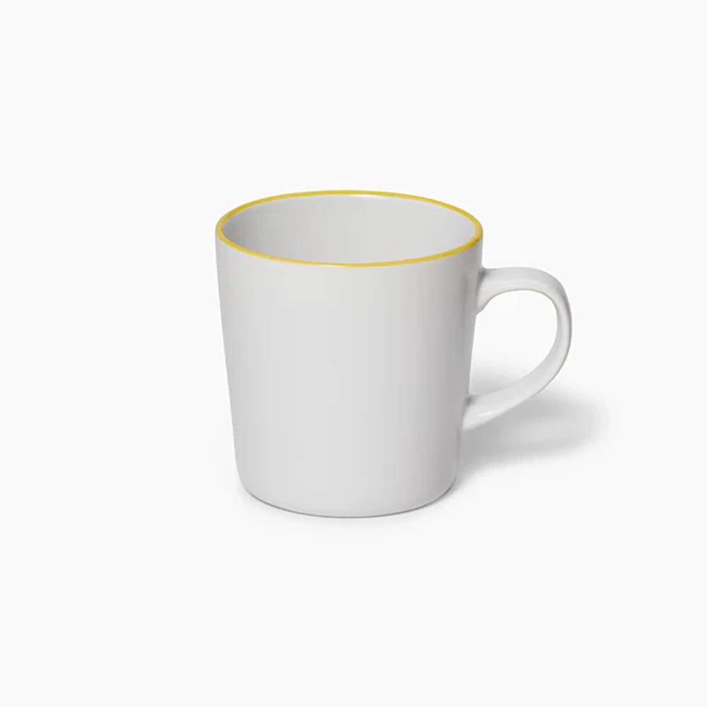 Leeway Mug, Yellow Stripe, Set of 4