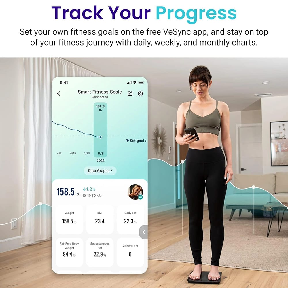 Etekcity Fit 8S Smart Fitness Scale, Black