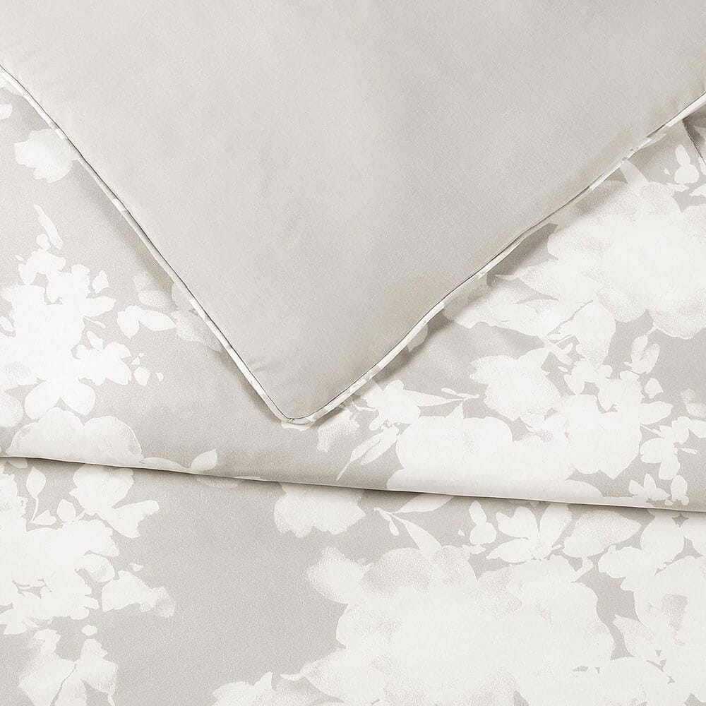 WellBeing by Sunham Luxurious Blend 3-Piece Floral Printed Comforter Set, Full/Queen, Birch