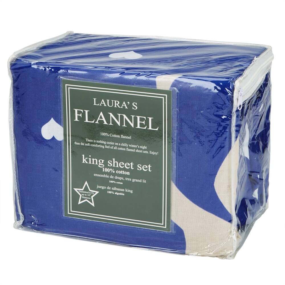 Laura's Flannel Cotton King Sheet Set