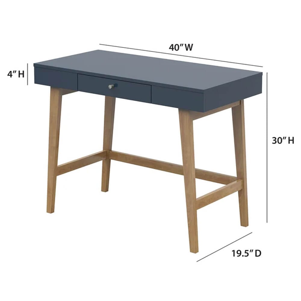 Twin Star Home Aprill 40" Desk, Fontana Blue/Brown