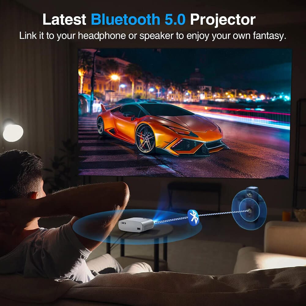 VIDOKA 1080p Projector with Wifi & Bluetooth