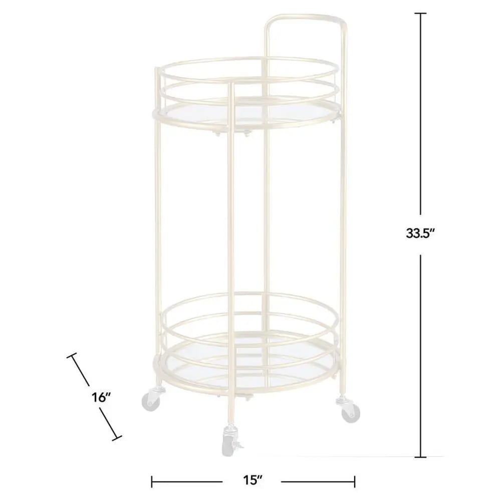 FirsTime & Co. Joliet Round Bar Cart, Gold