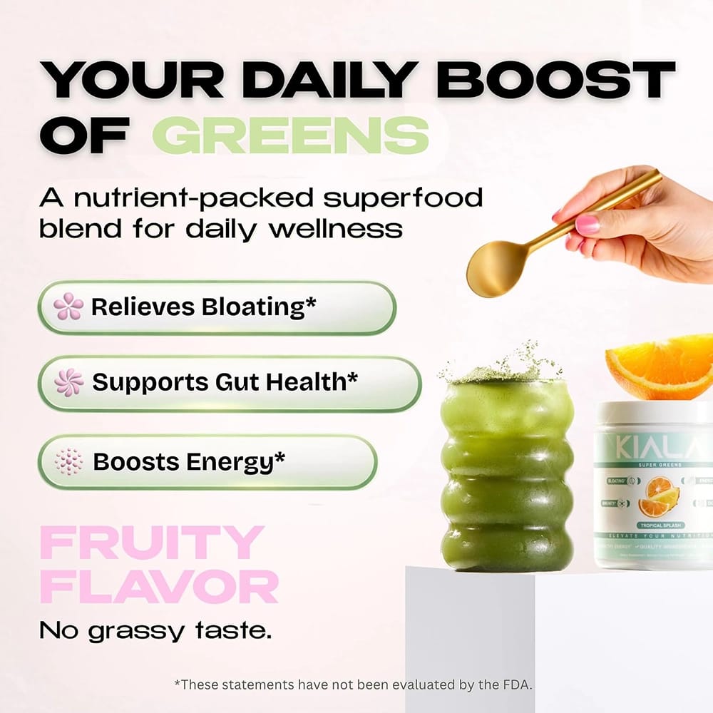 Kiala Nutrition Super Greens, Tropical Splash, 30 Servings