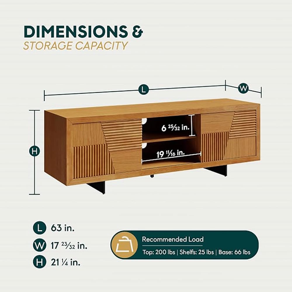 Bme Trapeze TV Stand, Teak Brown