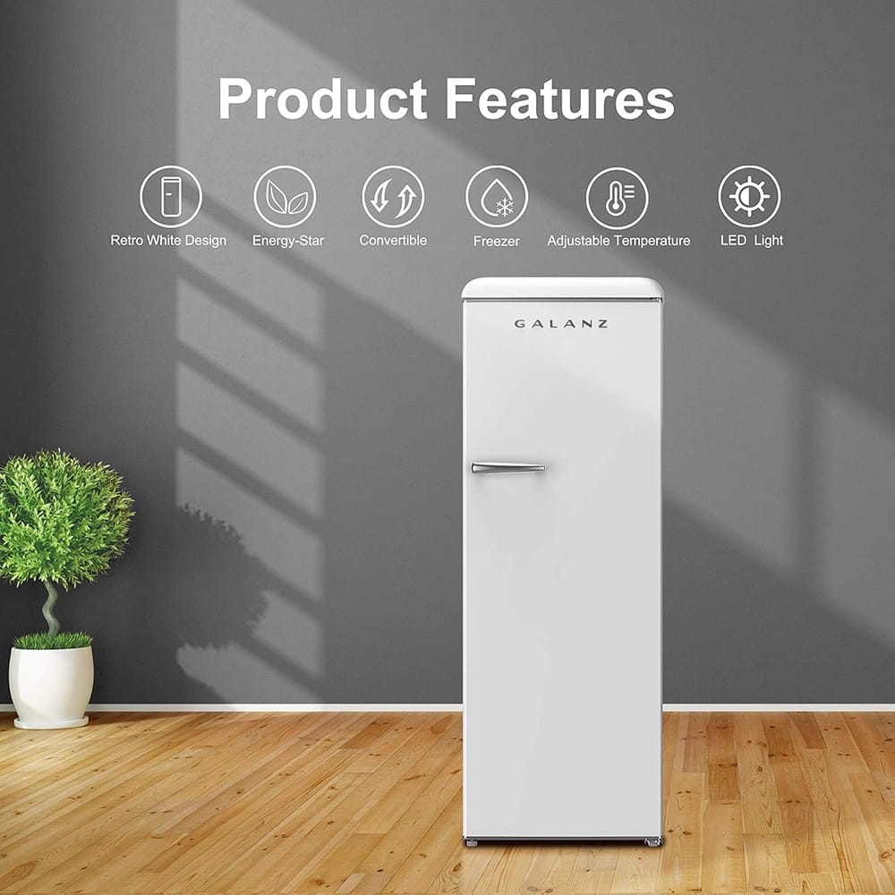 Galanz 11 cu.ft. Convertible Freezer/Fridge, Milkshake White