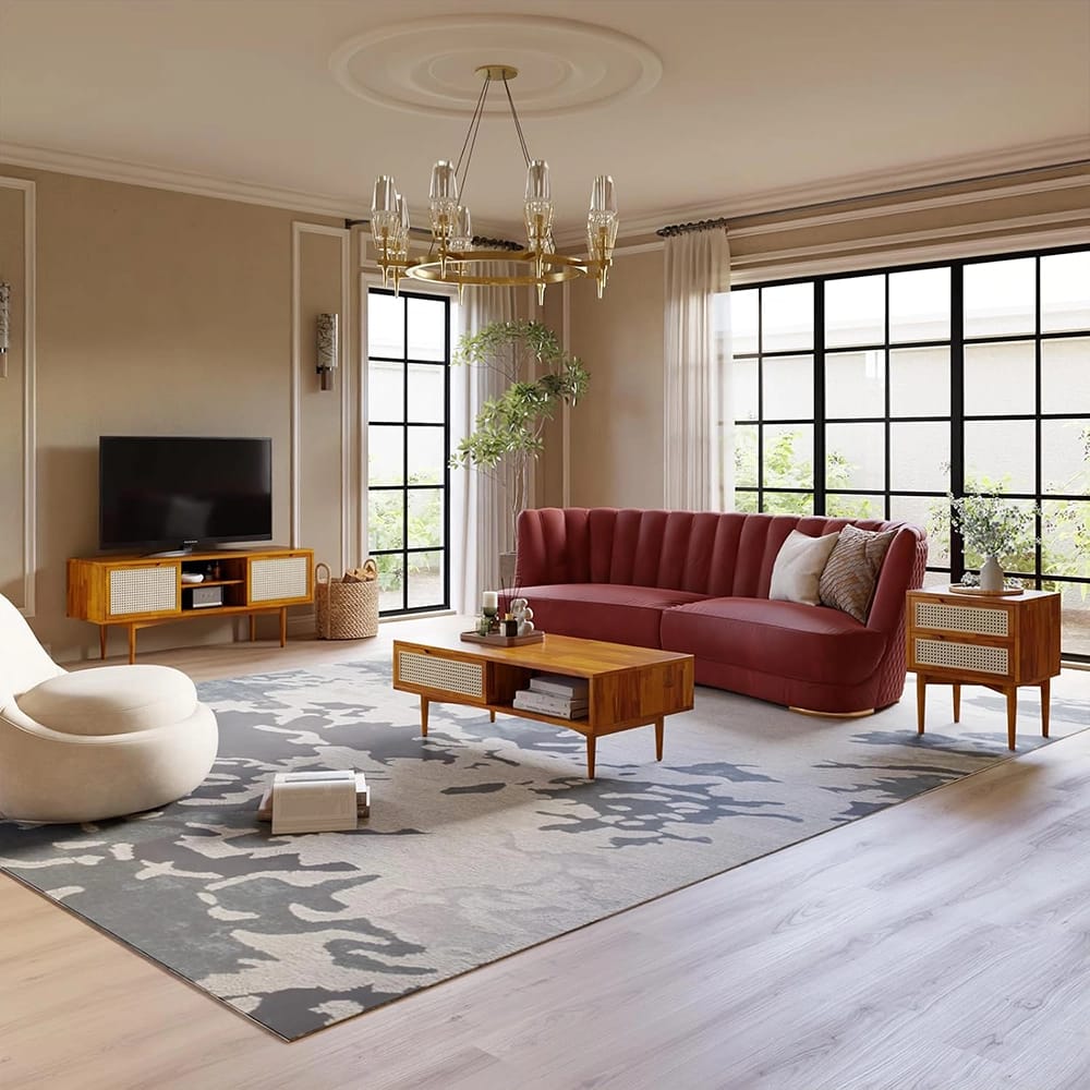 Bme Oliver Solid Wood Coffee Table, Caramel