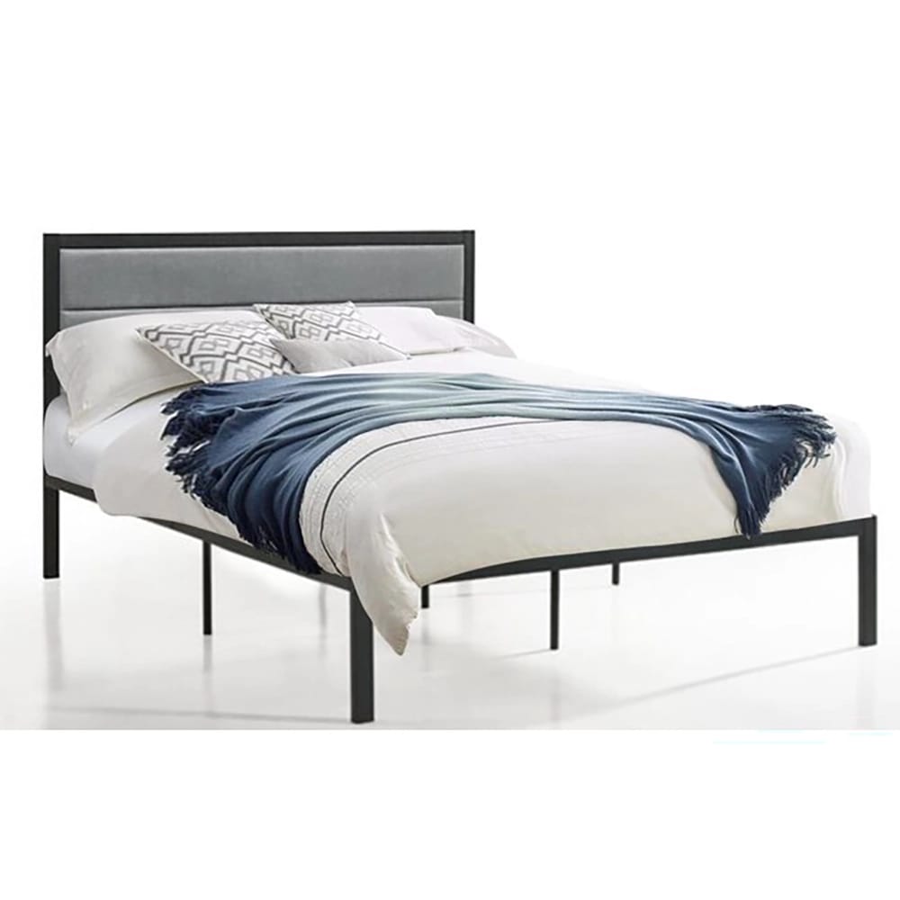 Belle Isle Furniture Metal Platform Bed, Queen, Gray/Black