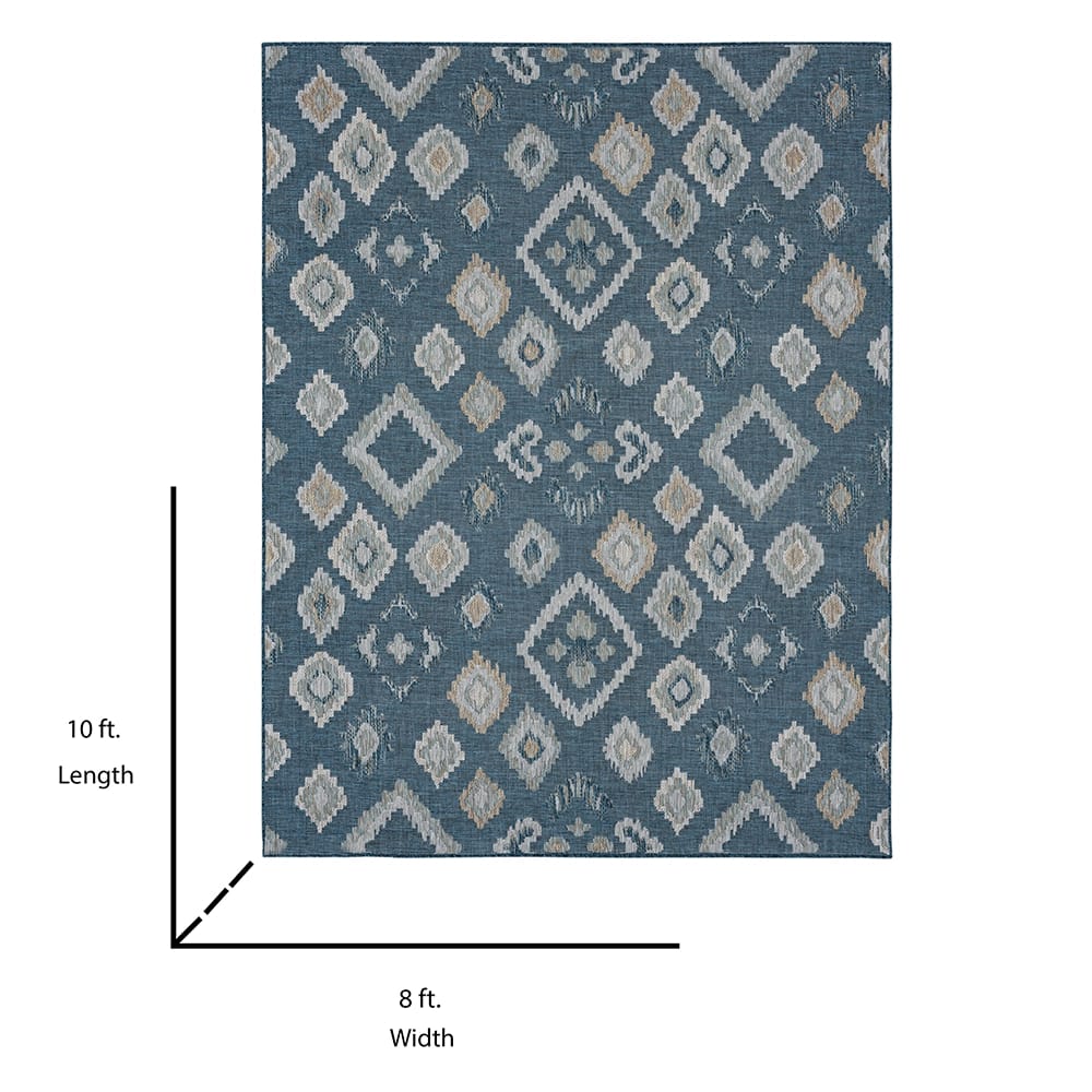 Mohawk Brookwood Outdoor/Indoor Area Rug, Blue Diamonds, 5'3" x 7'6"