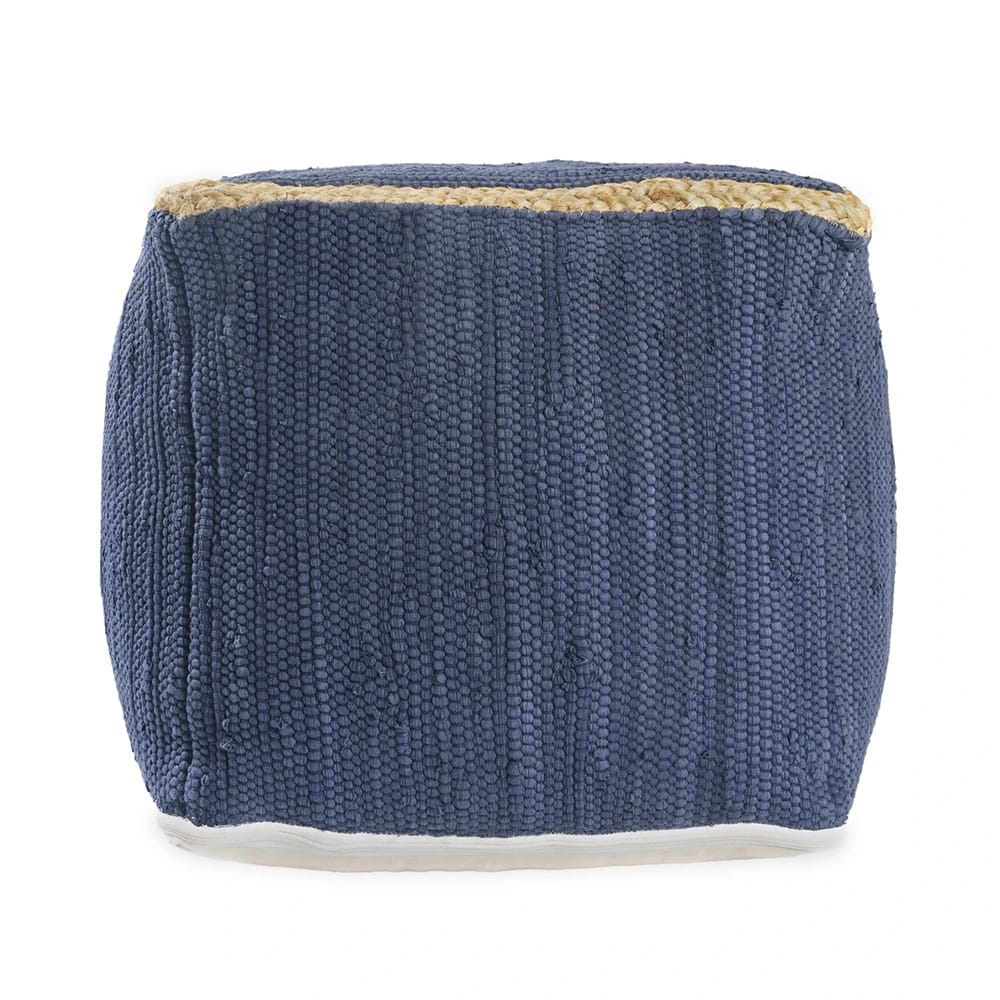 LR Home Jute Pouf, Indigo