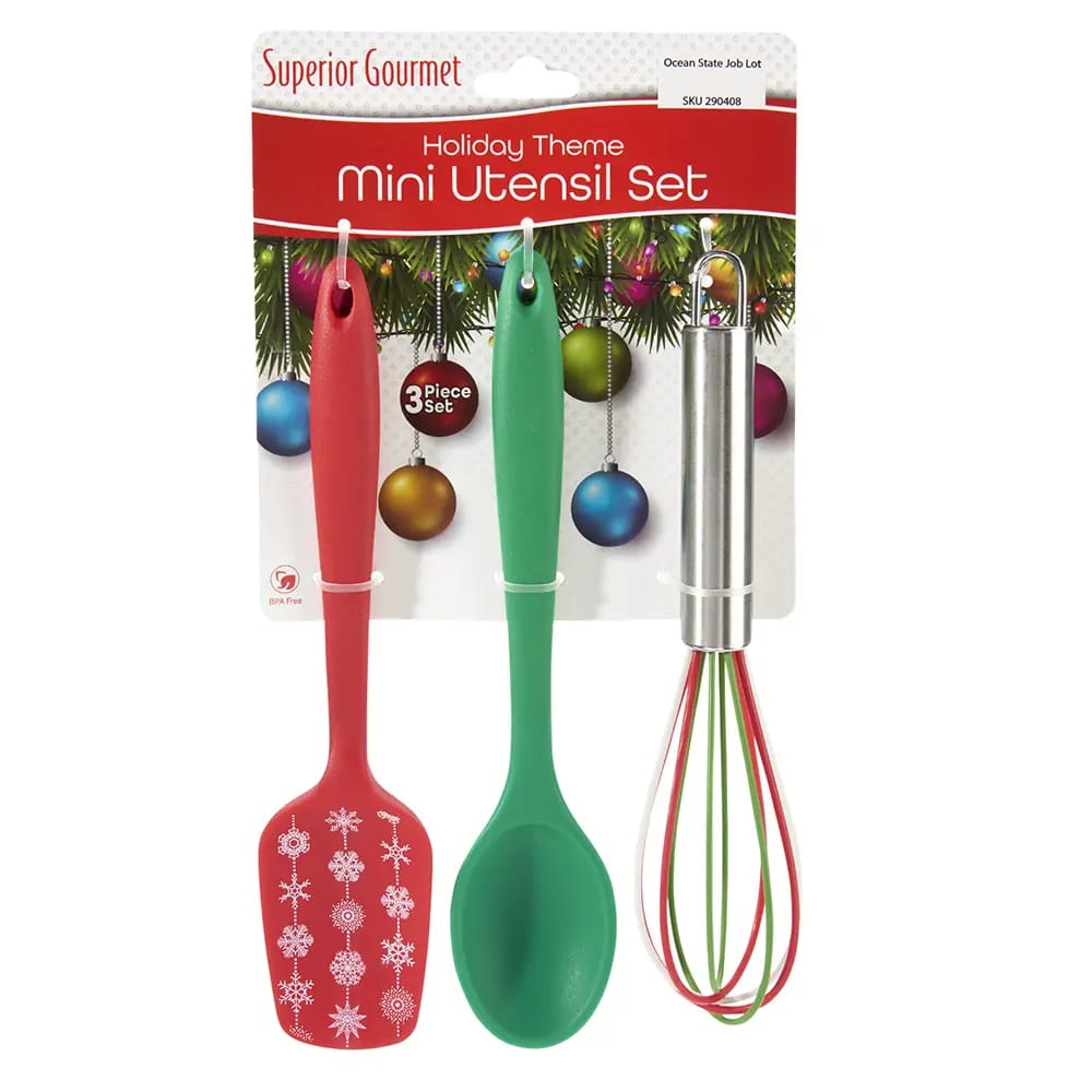 Superior Gourmet Holiday Theme Mini Utensil Set, 3 Piece