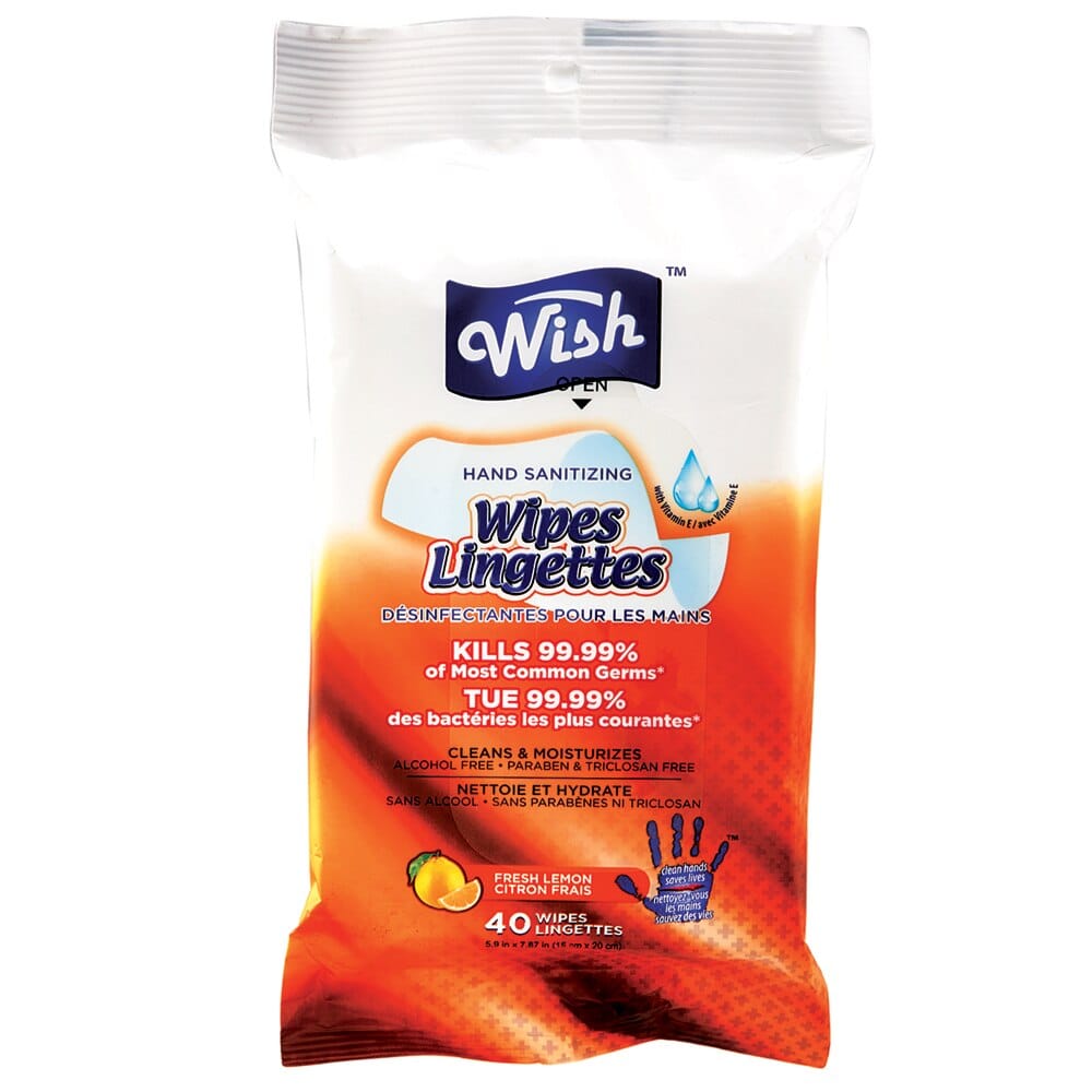 Wish Hand Sanitizing Wipes, 40 Count