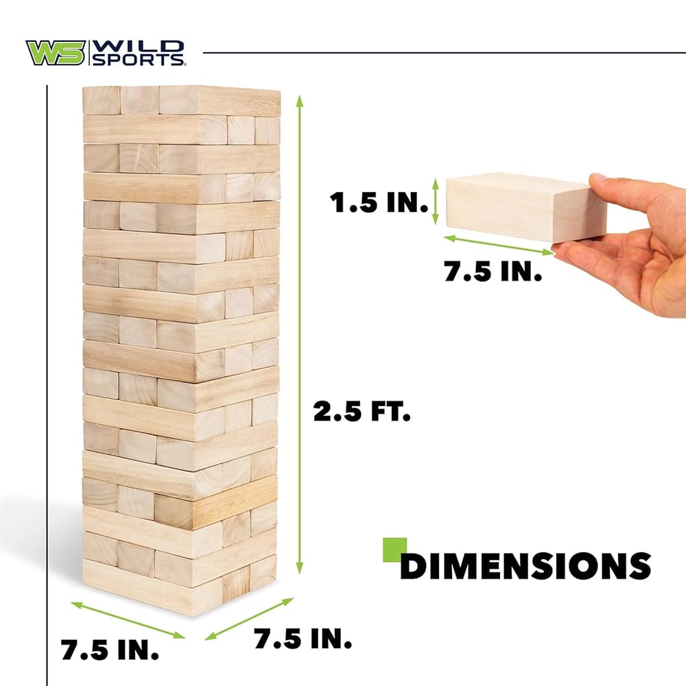EastPoint Sports Wild Sports Giant 2.5' Solid Wood Stackers Tumbling Block Game