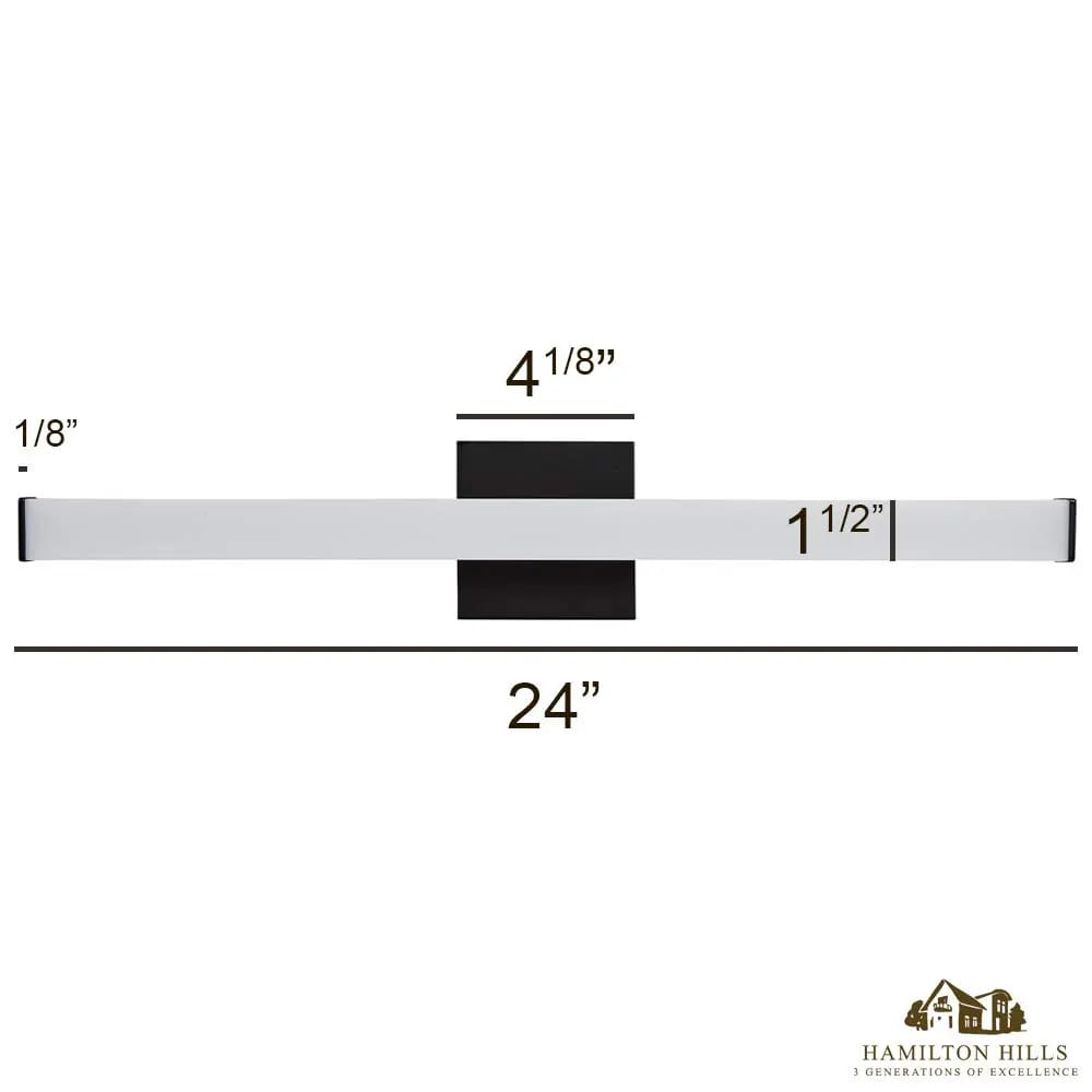 Hamilton Hills 24" Thin Bar LED Vanity Lighting Fixture, Black