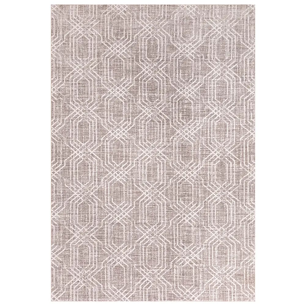 Hazel Collection 9' x 12' Crosshatch Area Rug, Gray & Ivory