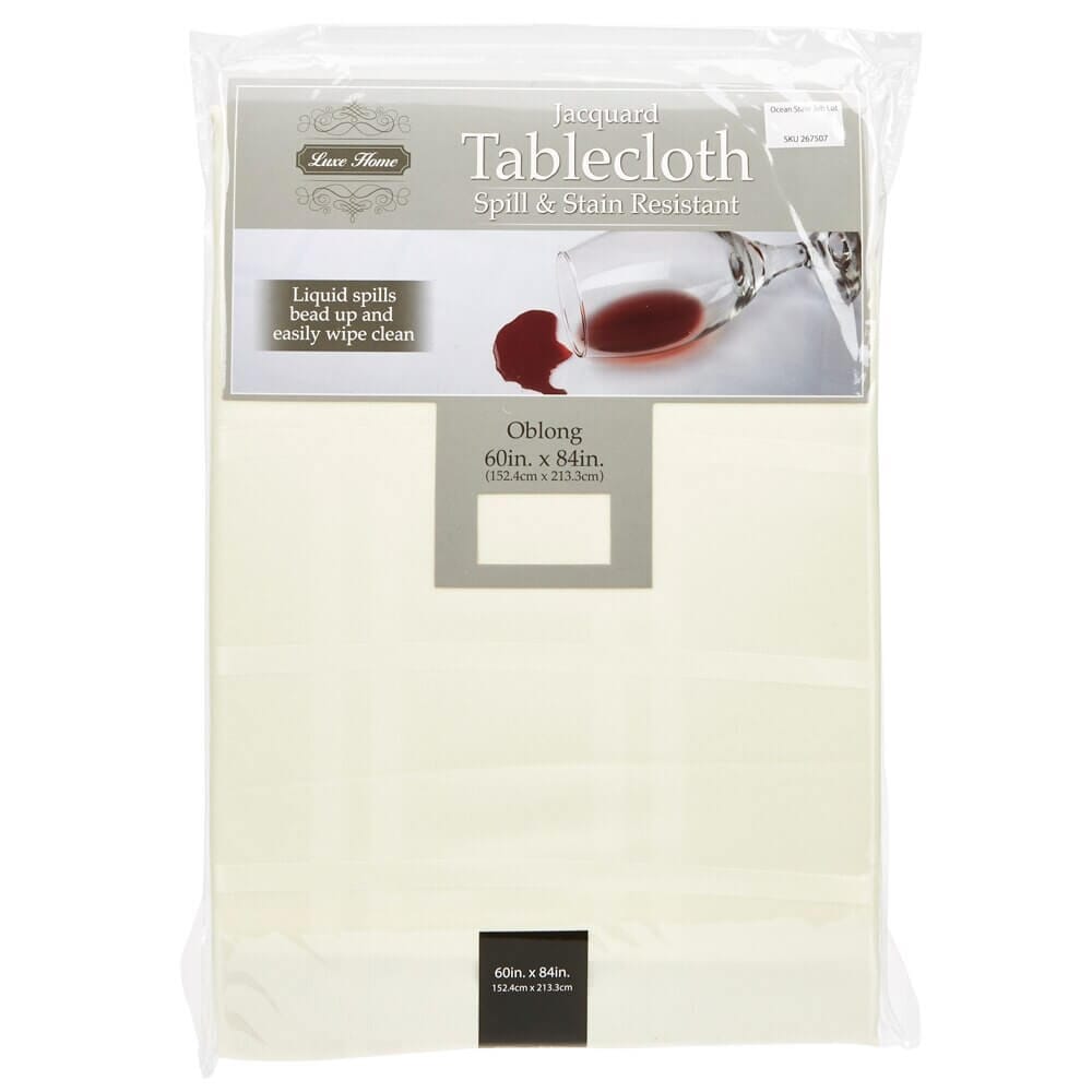 Luxe Home Jacquard Fabric Tablecloth, 60" x 84"