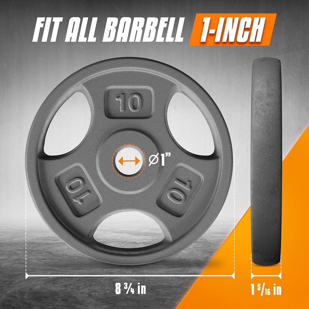 Yes4All 1 Inch Grip Cast Iron Weight Plate, 10 lb
