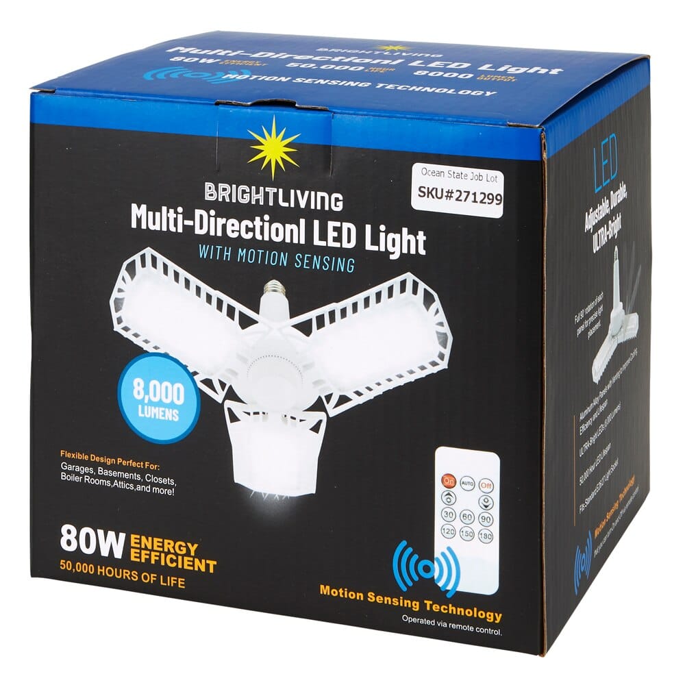 BrightLiving Multi Directional LED Light with Remote and Motion Sensor